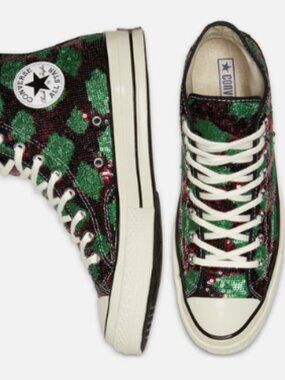 Converse Chuck 70 High "Snakequins" Pack - Red & Green Sequin (166561C)